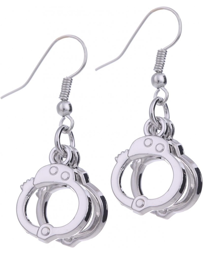 Cute Handcuffs Shape Dangle Earrings Handcuffs Drop Earrings for Girl Women $8.89 Earrings