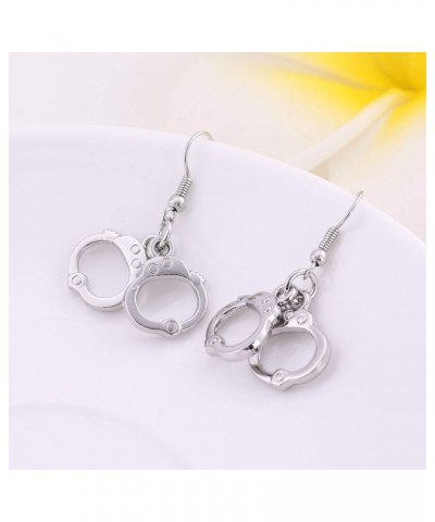 Cute Handcuffs Shape Dangle Earrings Handcuffs Drop Earrings for Girl Women $8.89 Earrings