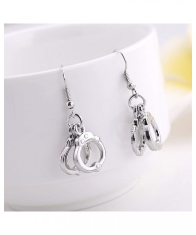 Cute Handcuffs Shape Dangle Earrings Handcuffs Drop Earrings for Girl Women $8.89 Earrings