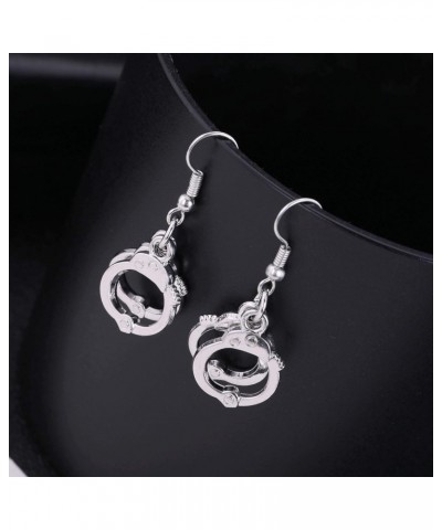 Cute Handcuffs Shape Dangle Earrings Handcuffs Drop Earrings for Girl Women $8.89 Earrings