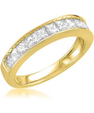 1.00 Carat Diamond, Channel-Set 14K Solid Gold Princess-cut 11-Stone Diamond Bridal Wedding Band (J-K, SI1-SI2) | Real Diamon...