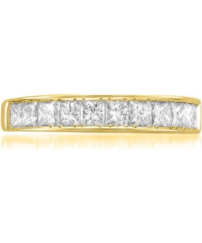 1.00 Carat Diamond, Channel-Set 14K Solid Gold Princess-cut 11-Stone Diamond Bridal Wedding Band (J-K, SI1-SI2) | Real Diamon...