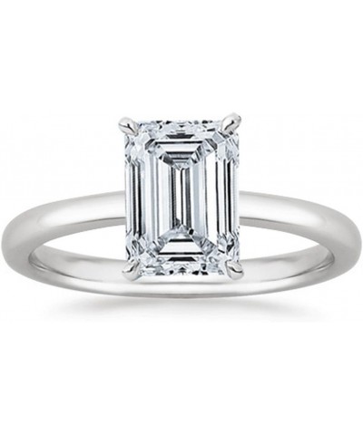 1-5 Carat Lab Grown Solitaire Emerald Cut IGI CERTIFIED Diamond Engagement Ring (1-5 Ct,H-I Color VS1-VS2 Clarity) 10 White G...