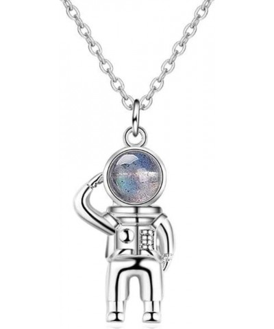 Astronauts Spaceman Universe Earth Moonstone Pendant Women Men Girls Boys Necklace $7.79 Necklaces