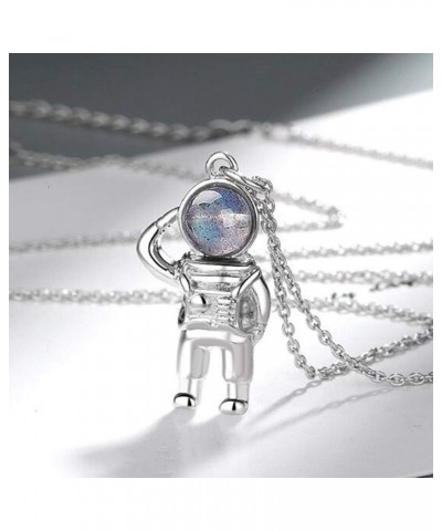 Astronauts Spaceman Universe Earth Moonstone Pendant Women Men Girls Boys Necklace $7.79 Necklaces