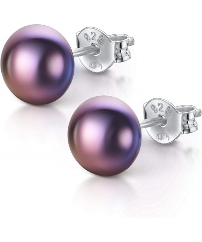 Women's 925 Sterling Silver Freshwater Pearl Stud Earrings d. 6-7 mm / Dark Pearl $8.21 Earrings