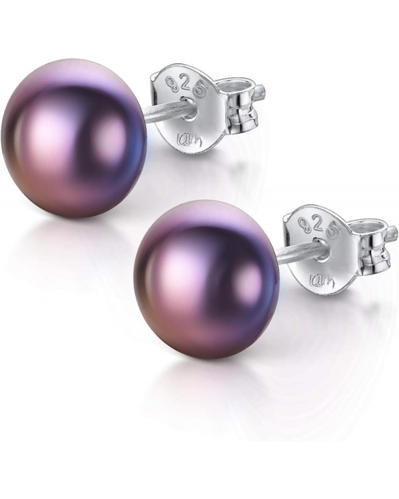 Women's 925 Sterling Silver Freshwater Pearl Stud Earrings d. 6-7 mm / Dark Pearl $8.21 Earrings