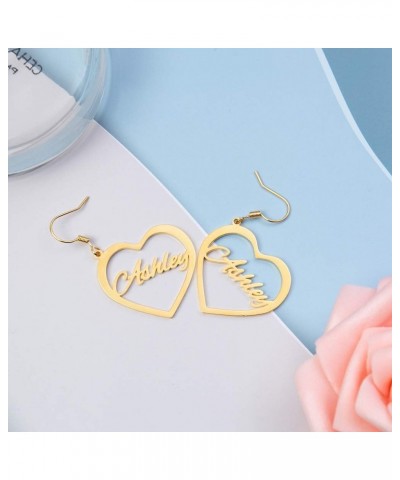 Custom Name Earrings Personalized Big Hoop Earrings Oversize Hip-Hop Earrings with Any Name for Women Girls Style 14 Heart $1...