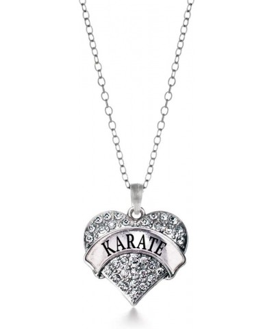 Silver Pave Heart Charm 18 Inch Necklace with Cubic Zirconia Jewelry Karate $10.99 Necklaces