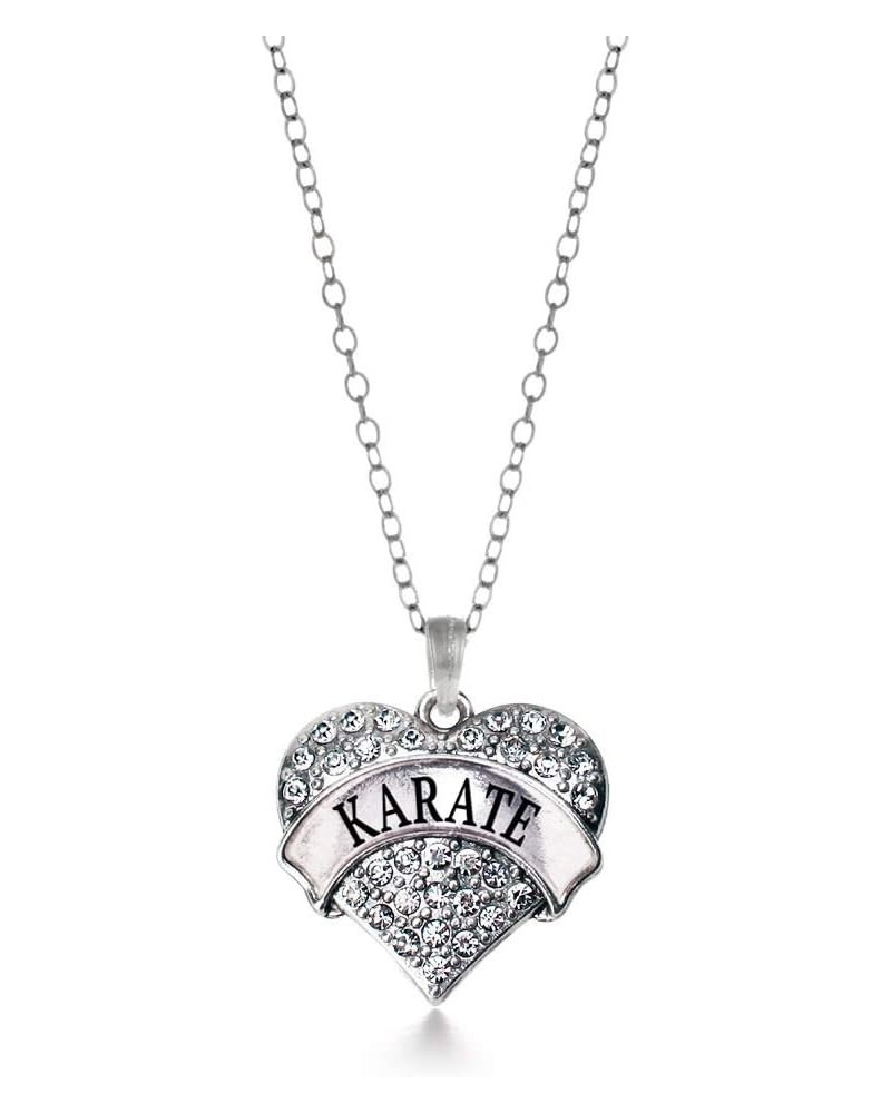 Silver Pave Heart Charm 18 Inch Necklace with Cubic Zirconia Jewelry Karate $10.99 Necklaces