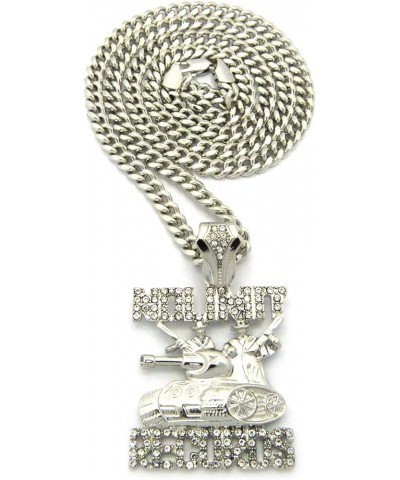 New ICED Out NO Limit Records Pendant 5mm/24 Cuban Chain Necklace XZ118 Silver $12.51 Necklaces