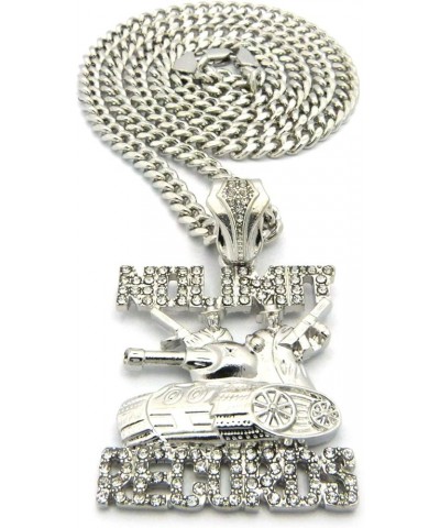 New ICED Out NO Limit Records Pendant 5mm/24 Cuban Chain Necklace XZ118 Silver $12.51 Necklaces