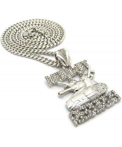 New ICED Out NO Limit Records Pendant 5mm/24 Cuban Chain Necklace XZ118 Silver $12.51 Necklaces