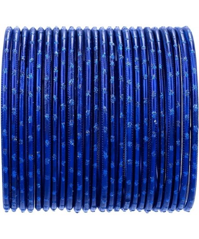 Indian Bangles Set Bollywood Plain Metal Bangle Bracelets Costume Jewelry for Women & Girls Blue (Set of 24 Pcs) 2-6 $9.83 Br...