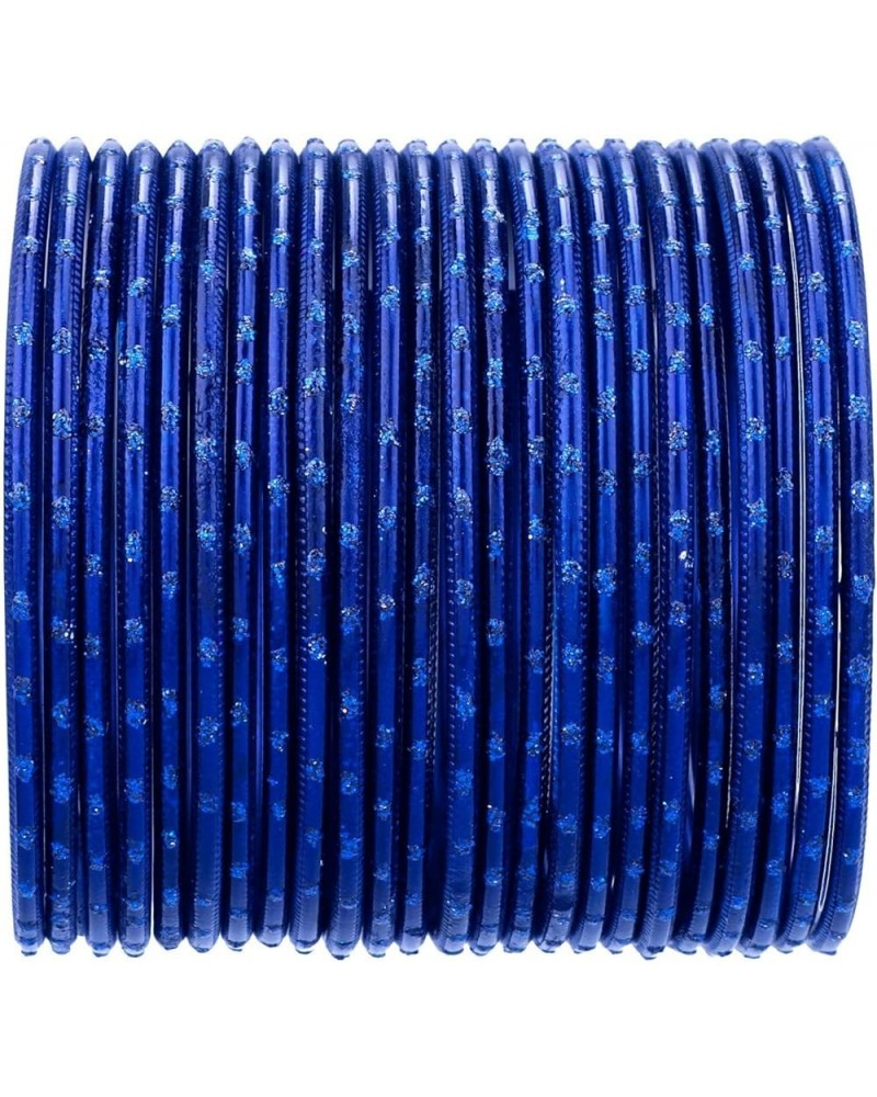 Indian Bangles Set Bollywood Plain Metal Bangle Bracelets Costume Jewelry for Women & Girls Blue (Set of 24 Pcs) 2-6 $9.83 Br...