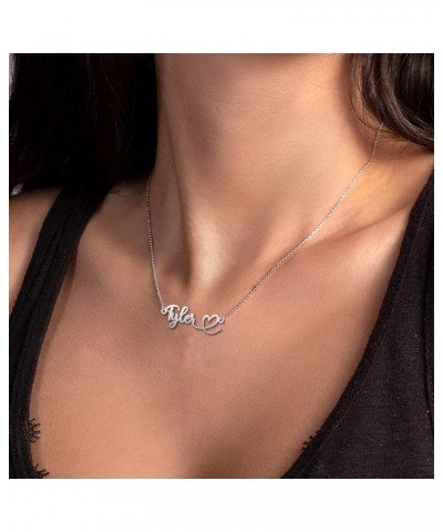 Heart Name Necklace Personalized Initial Stainless Steel Pendant Jewelry Christmas Gift Curb Chain 18 Tiffany $10.79 Necklaces