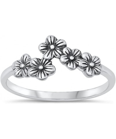 CLOSEOUT WAREHOUSE 925 Sterling Silver Forget-Me-Not Flower Crown Ring Silver $11.06 Rings