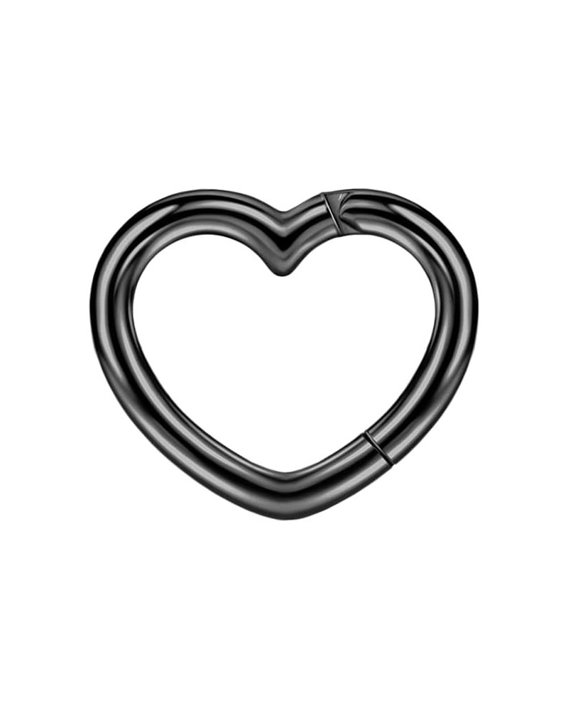 316L Surgical Steel Septum for Women Clicker Hypoallergenic Septum Jewelry 16g 7mm Triangle Piercing Jewelry Black/Silver 1pc...