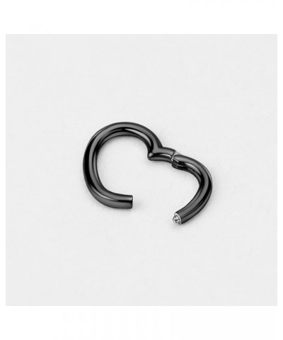 316L Surgical Steel Septum for Women Clicker Hypoallergenic Septum Jewelry 16g 7mm Triangle Piercing Jewelry Black/Silver 1pc...