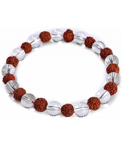 Panchmukhi (5 Face, Mukhi) Rudraksha Bracelet Elastic Barcelet Rudraksha Crystal 8 MM $6.10 Bracelets