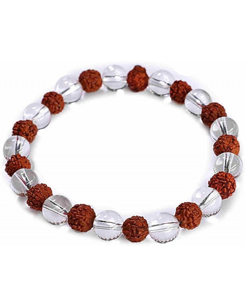 Panchmukhi (5 Face, Mukhi) Rudraksha Bracelet Elastic Barcelet Rudraksha Crystal 8 MM $6.10 Bracelets