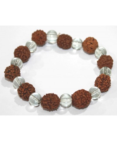 Panchmukhi (5 Face, Mukhi) Rudraksha Bracelet Elastic Barcelet Rudraksha Crystal 8 MM $6.10 Bracelets