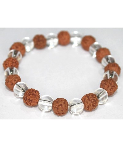 Panchmukhi (5 Face, Mukhi) Rudraksha Bracelet Elastic Barcelet Rudraksha Crystal 8 MM $6.10 Bracelets