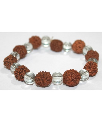 Panchmukhi (5 Face, Mukhi) Rudraksha Bracelet Elastic Barcelet Rudraksha Crystal 8 MM $6.10 Bracelets