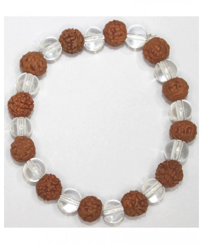 Panchmukhi (5 Face, Mukhi) Rudraksha Bracelet Elastic Barcelet Rudraksha Crystal 8 MM $6.10 Bracelets