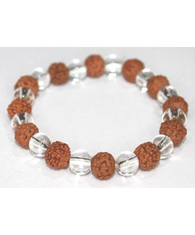 Panchmukhi (5 Face, Mukhi) Rudraksha Bracelet Elastic Barcelet Rudraksha Crystal 8 MM $6.10 Bracelets