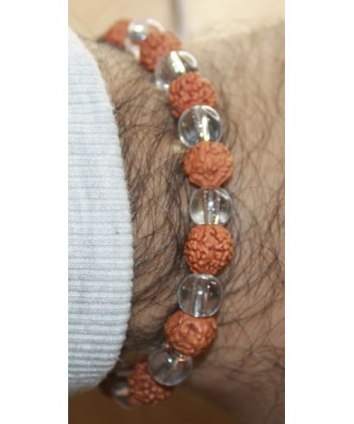 Panchmukhi (5 Face, Mukhi) Rudraksha Bracelet Elastic Barcelet Rudraksha Crystal 8 MM $6.10 Bracelets