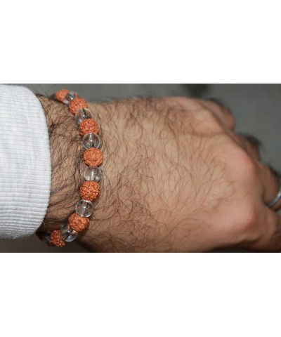 Panchmukhi (5 Face, Mukhi) Rudraksha Bracelet Elastic Barcelet Rudraksha Crystal 8 MM $6.10 Bracelets