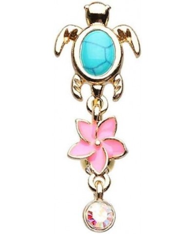 Golden Hawaiian Sea Turtle Gold Plated Steel Belly Button Ring (Sold by Piece) $11.19 Body Jewelry