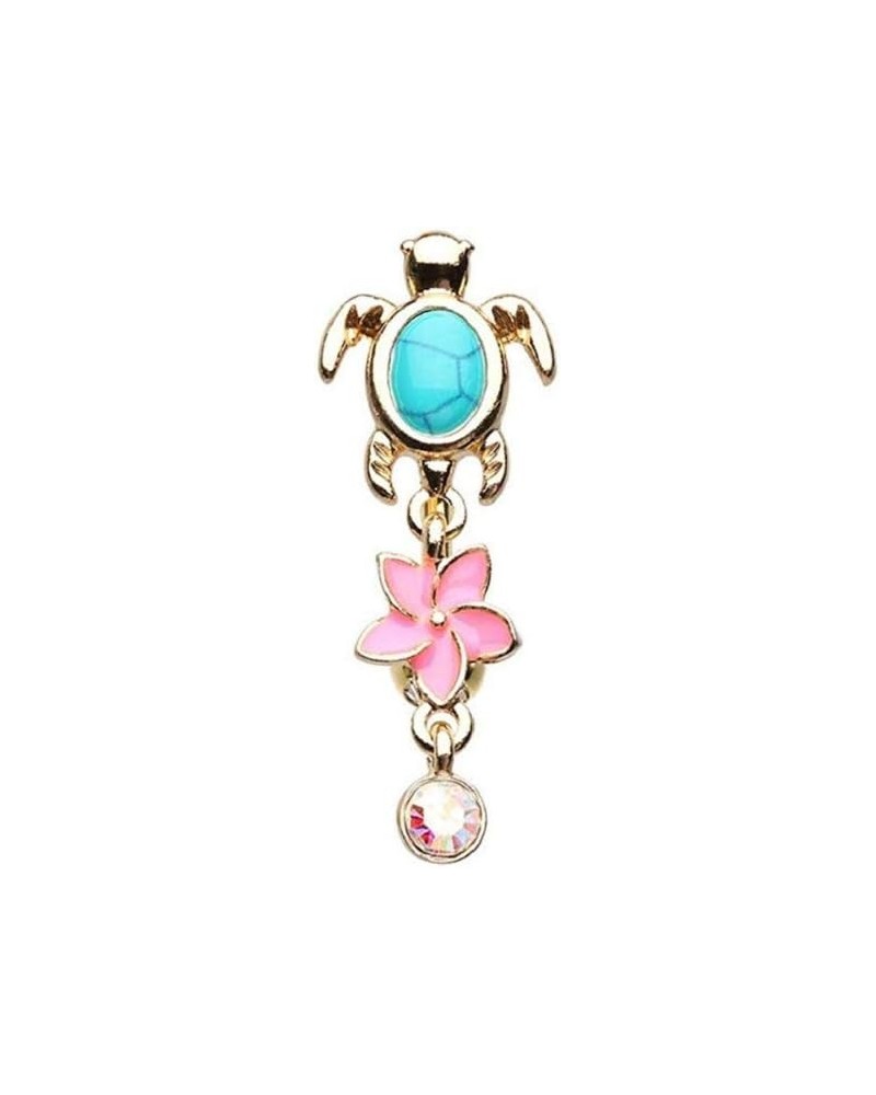 Golden Hawaiian Sea Turtle Gold Plated Steel Belly Button Ring (Sold by Piece) $11.19 Body Jewelry