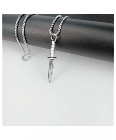 Knife Necklace Punk Stainless Steel Knife Dagger Spear Chain Pendant Necklace for Women Men Gothic Jewelry 3 $8.54 Necklaces