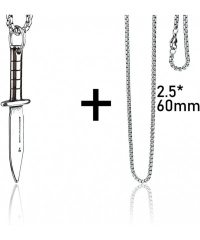 Knife Necklace Punk Stainless Steel Knife Dagger Spear Chain Pendant Necklace for Women Men Gothic Jewelry 3 $8.54 Necklaces