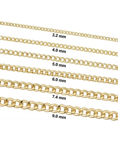 Solid 14k Yellow Gold Filled Miami Cuban Curb Chain Necklace for Men and Women (3.2 mm, 4 mm, 5 mm, 6 mm, 7.4 mm or 9 mm) 20 ...