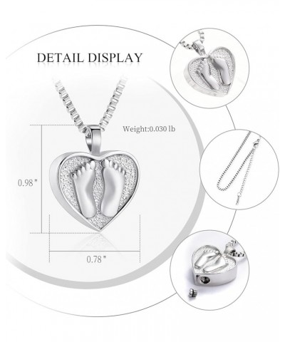 Always In My Heart Baby Feet Ashes Keepsake Urn Pendant Necklace Cremation Urns Memorial Jewelry Silver-1 $10.12 Necklaces