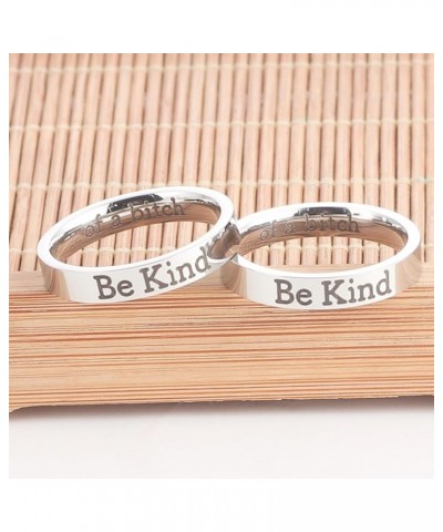 Be Kind Of A Bitch Ring for Women Engraved Ring Silver Statement Rings Stainless Steel Ring Personalized Jewelry Gift 7 $5.69...