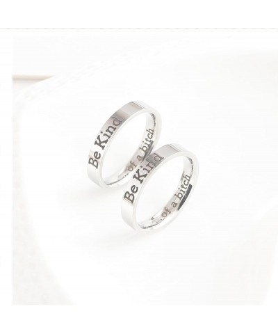 Be Kind Of A Bitch Ring for Women Engraved Ring Silver Statement Rings Stainless Steel Ring Personalized Jewelry Gift 7 $5.69...