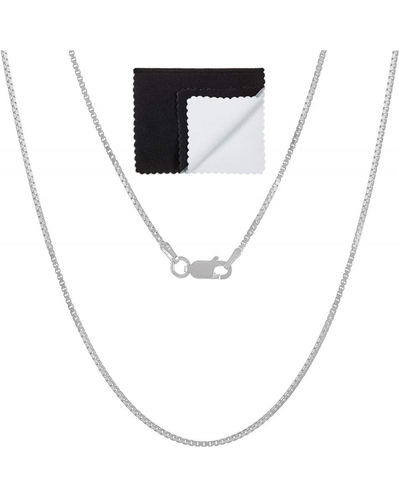 1.2mm Solid .925 Sterling Silver Square Box Chain Necklace 20.0 Inches $24.93 Necklaces