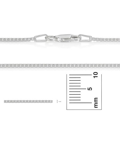 1.2mm Solid .925 Sterling Silver Square Box Chain Necklace 20.0 Inches $24.93 Necklaces