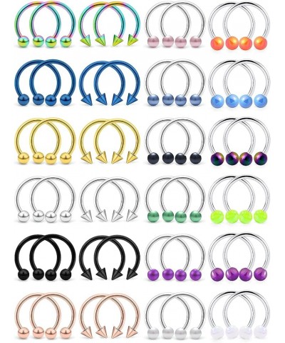 16G Surgical Steel Horseshoe Nose Septum Rings Piercing Jewelry Cartilage Helix Tragus Earring Hoop Lip Horseshoe Ring Pierci...