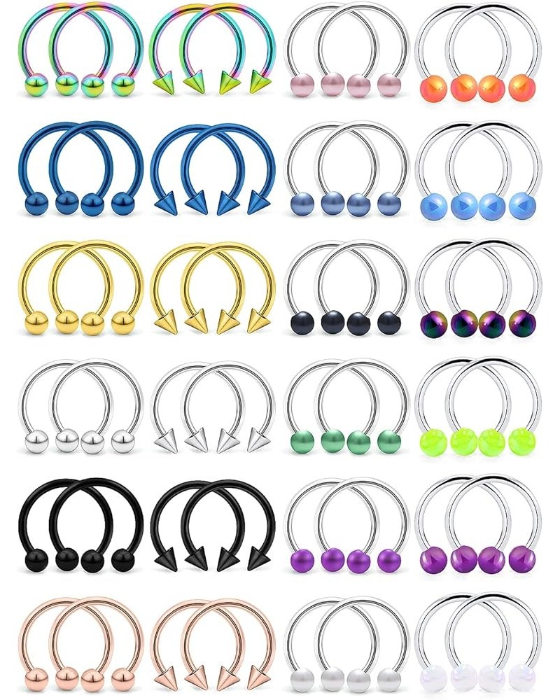 16G Surgical Steel Horseshoe Nose Septum Rings Piercing Jewelry Cartilage Helix Tragus Earring Hoop Lip Horseshoe Ring Pierci...