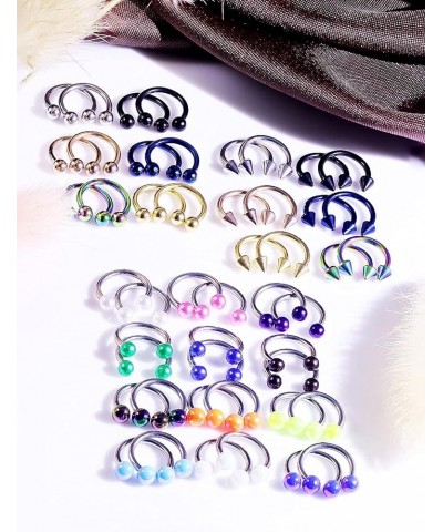 16G Surgical Steel Horseshoe Nose Septum Rings Piercing Jewelry Cartilage Helix Tragus Earring Hoop Lip Horseshoe Ring Pierci...