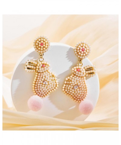 Easter Bunny Dangle Earrings for Women Statement Spring Easter Themed Drop Earrings Holiday Jewelry Gift Beaded Rabbit $9.71 ...