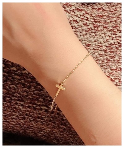 Cross Bracelet for Women Gold Cross Bracelet Faith Bracelet Religious Confirmation Gift Christian Gifts for Teens D:2 Gold $5...