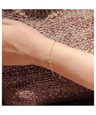 Cross Bracelet for Women Gold Cross Bracelet Faith Bracelet Religious Confirmation Gift Christian Gifts for Teens D:2 Gold $5...