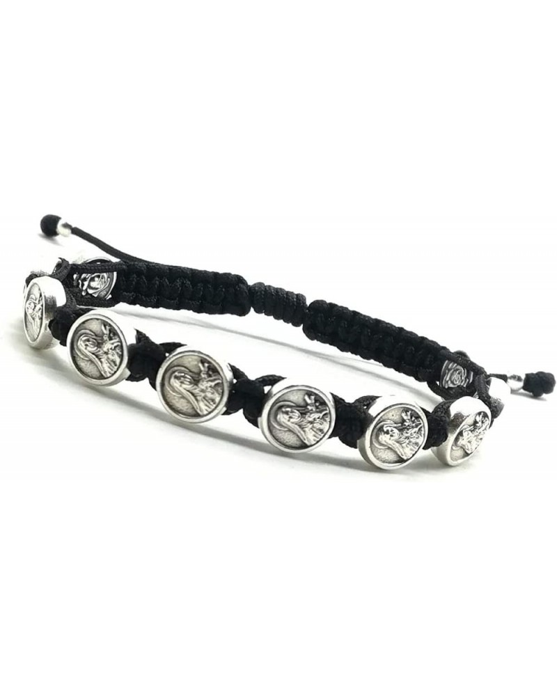 Catholic Saints Evil Protection Medals on Adjustable Black Cord Bracelet - Various Charms St Therese Bracelet $15.33 Bracelets