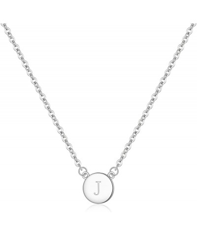 Gifts for Mom Girls Women 925 Sterling Silver Initial Necklace Double Side Round Letter Alphabet Pendant Necklace for Daily W...